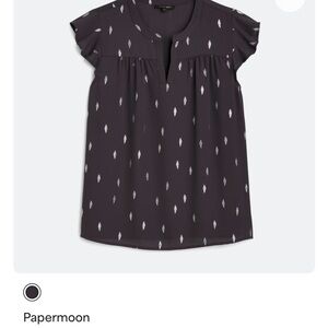 Papermoon Ally Foil Print Dark Gray Blouse